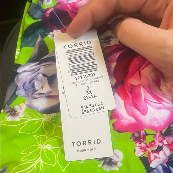 Torrid Green Floral Bikini Bottom size 3x - Picture 5 of 5